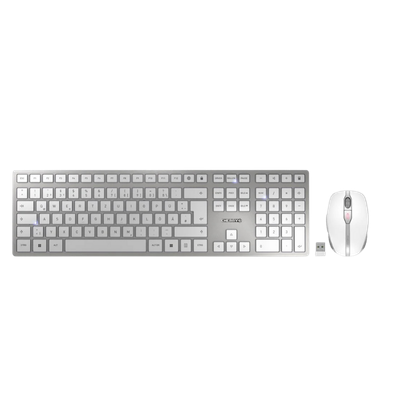 CHERRY DW 9100 SLIM Bluetooth Keyboard and Mouse in Silver